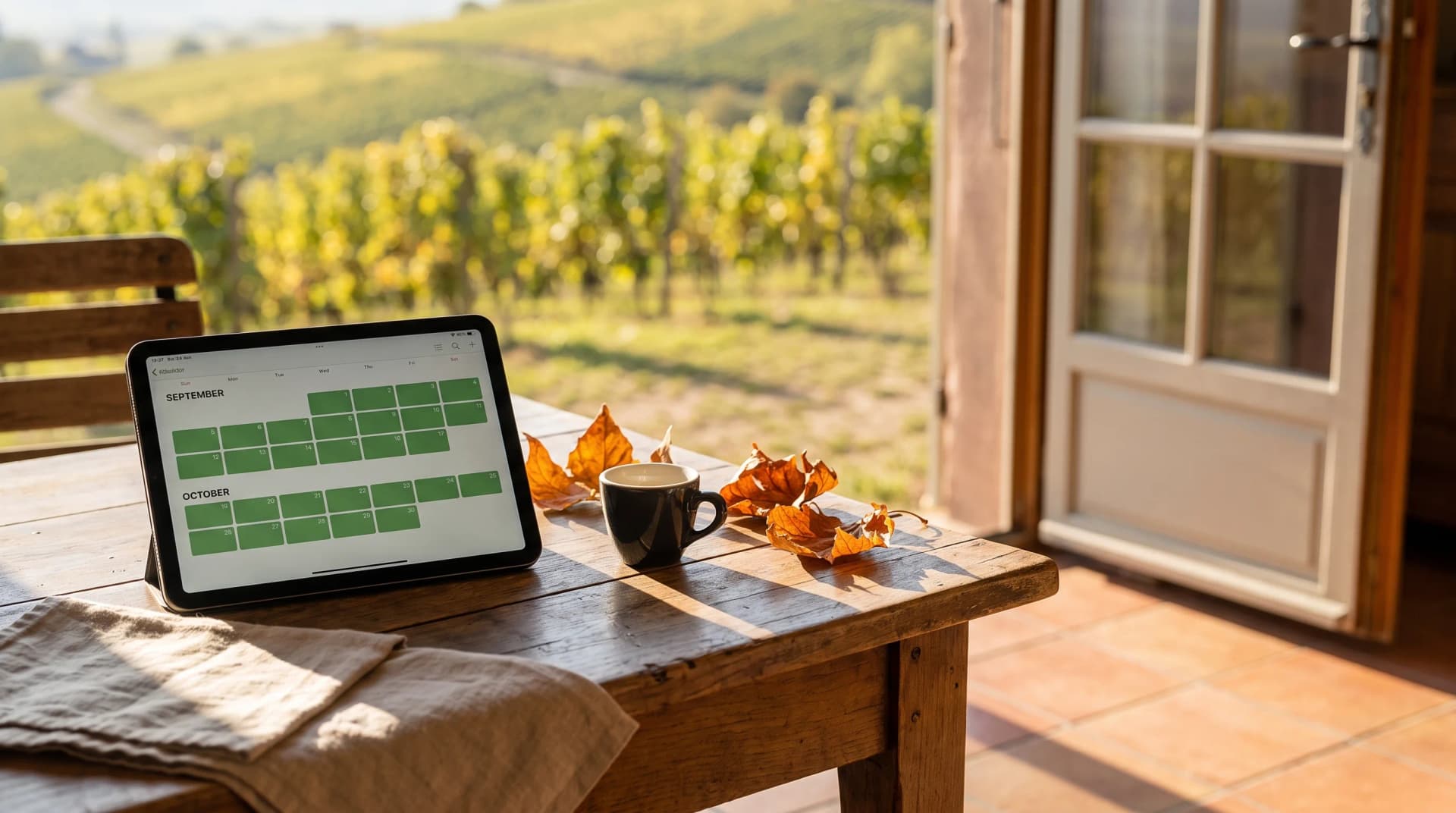 Calendrier de réservation automne : préparer septembre-octobre en Alsace